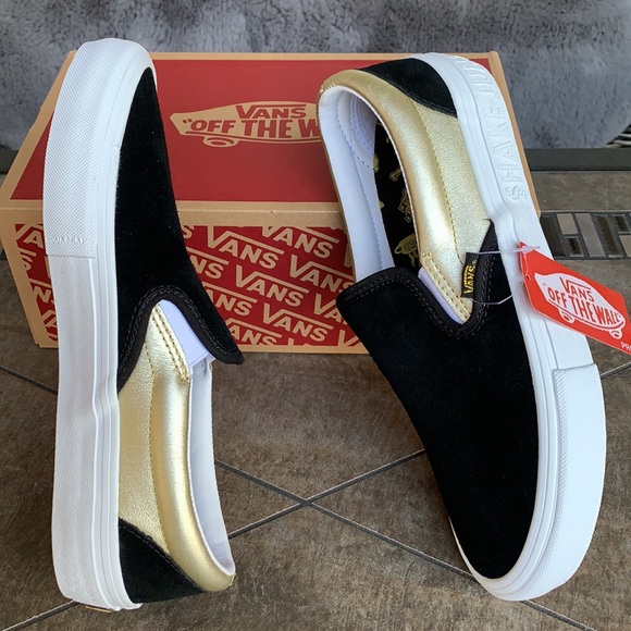 VANS SLIP ON PRO SHAKE JUNT BLACK/GOLD MENS - Picture 9 of 16